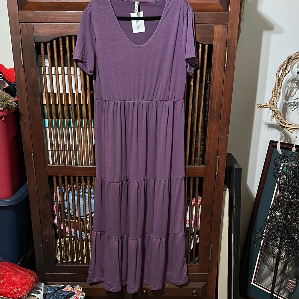 ePretty Purple Flutter Sleeve Maxi Sundress
